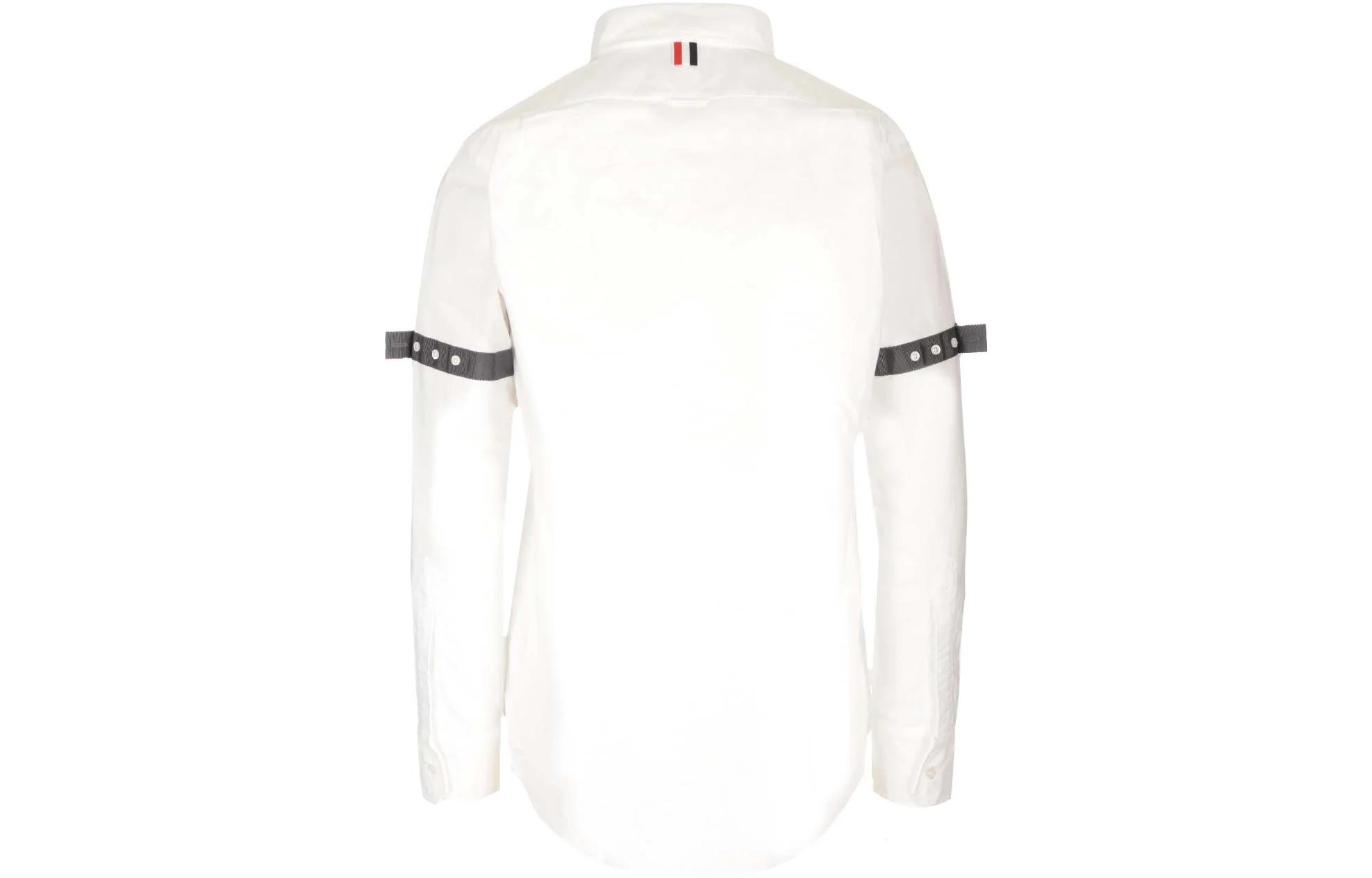 Thom Browne SS23 Striped Armband Straight Collar Long Sleeve Shirt White Men’s. MWL393O-F0313-100 圖 3