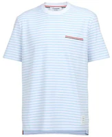 Order THOM BROWNE SS23 條紋短袖圓領T恤 白/藍 色 Tee MJS205A-J0053-452