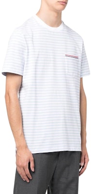 톰 브라운 SS23 스트라이프 크루넥 반팔 티셔츠 화이트/블루 티 MJS205A-J0053-452 Purchase 톰 브라운 SS23 스트라이프 크루넥 반팔 티셔츠 화이트/블루 티 MJS205A-J0053-452