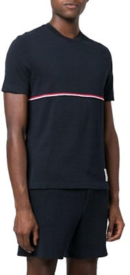 톰브라운 SS23 스트라이프 크루넥 슬림 핏 반팔 티셔츠 네이비 썸머 티셔츠 MJS221A-J0058-415 Purchase 톰브라운 SS23 스트라이프 크루넥 슬림 핏 반팔 티셔츠 네이비 썸머 티셔츠 MJS221A-J0058-415