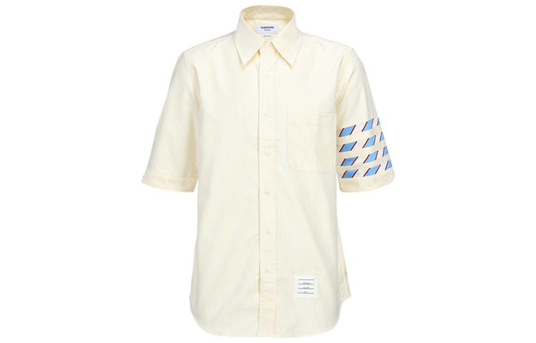 THOM BROWNE SS23 Striped Single-Breasted Shirt Beige  Summer Back-to-School MWS256A-00098-740 圖 2