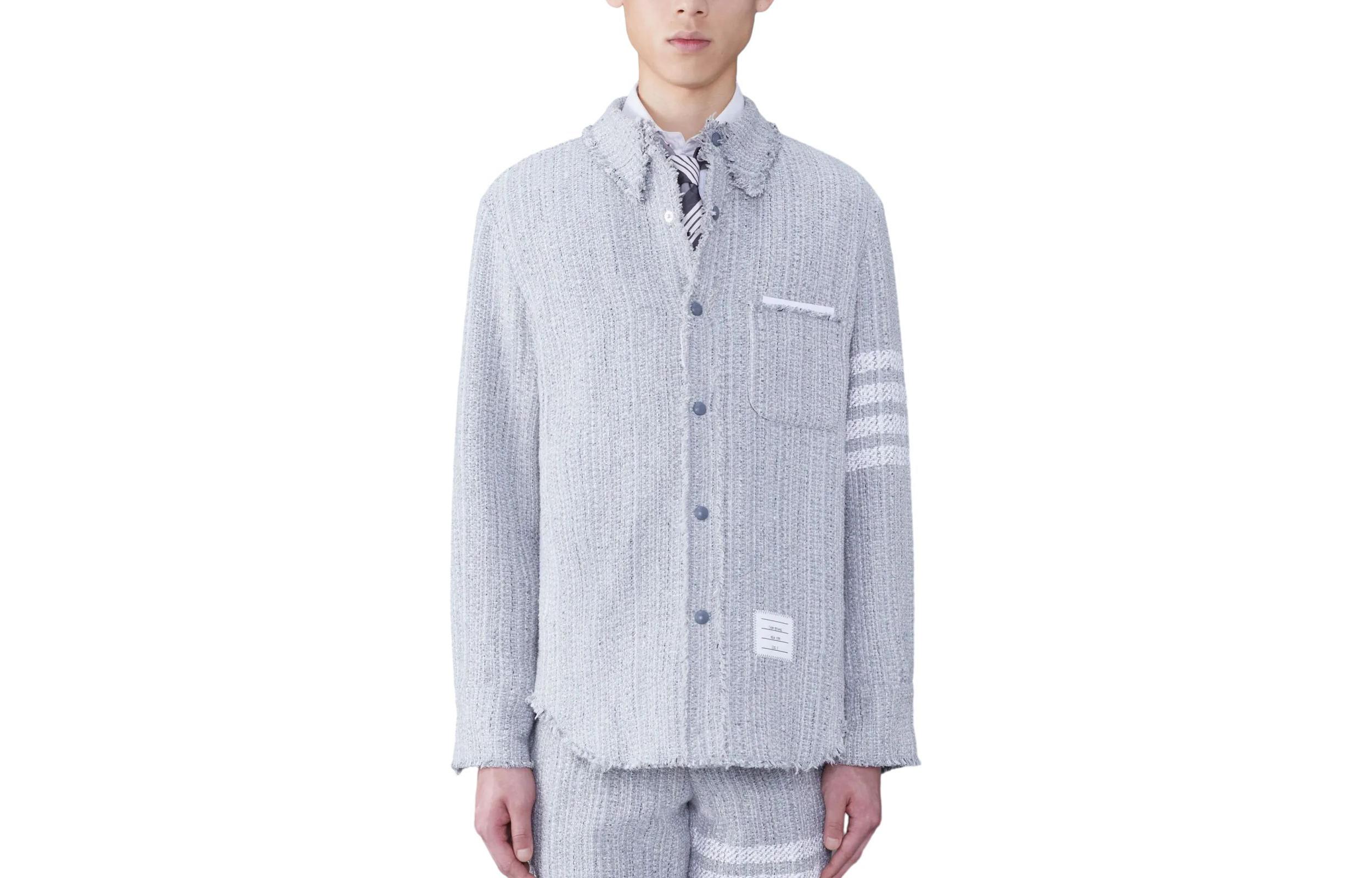 Thom Browne SS24  4-Bar Tweed Long-Sleeve Jacket in Medium Grey. MJO055T-F0512-035 圖 2