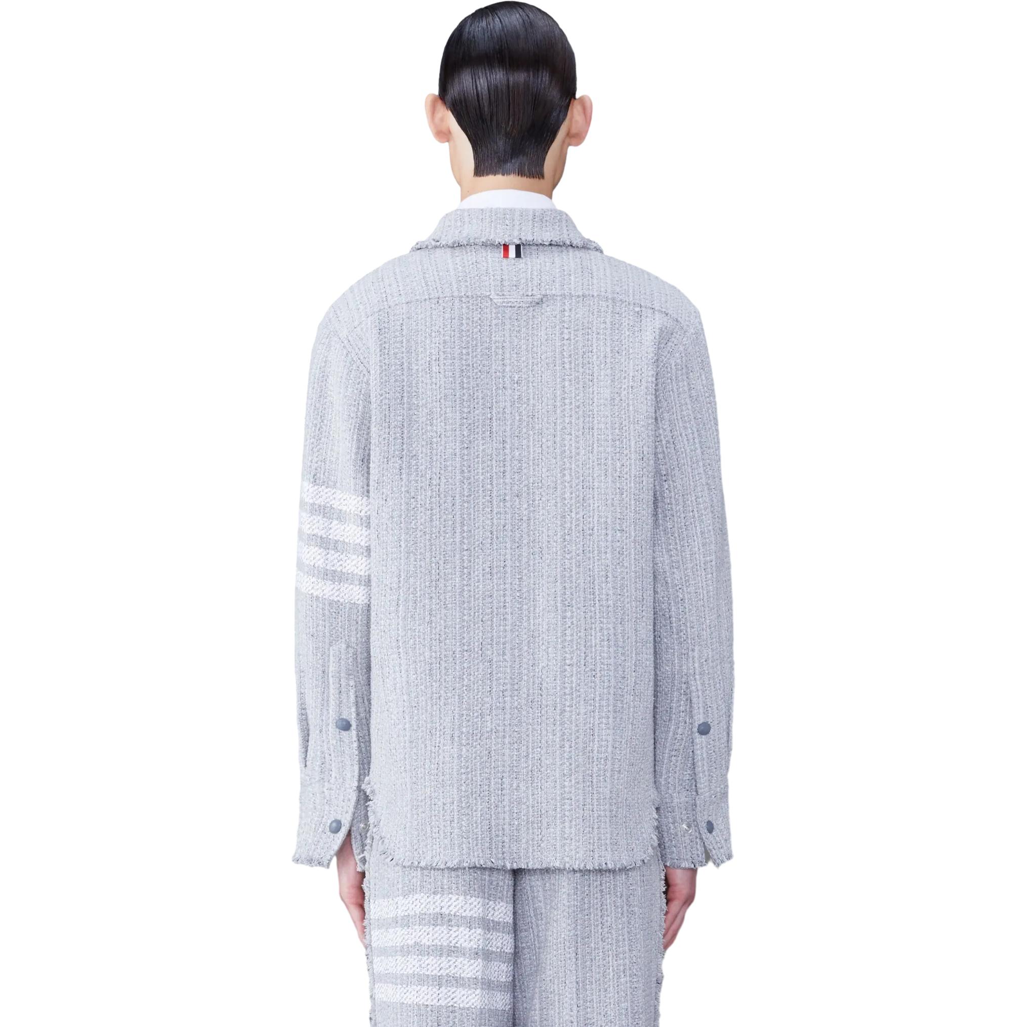 Thom Browne SS24  4-Bar Tweed Long-Sleeve Jacket in Medium Grey. MJO055T-F0512-035 圖 4