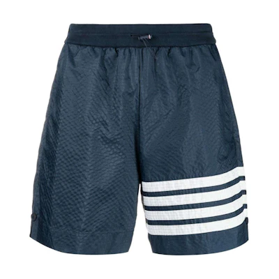 Thom Browne SS24 Classic 4-Bar High-Waist Relaxed Shorts Navy Blue. MJQ197A-F0517-415