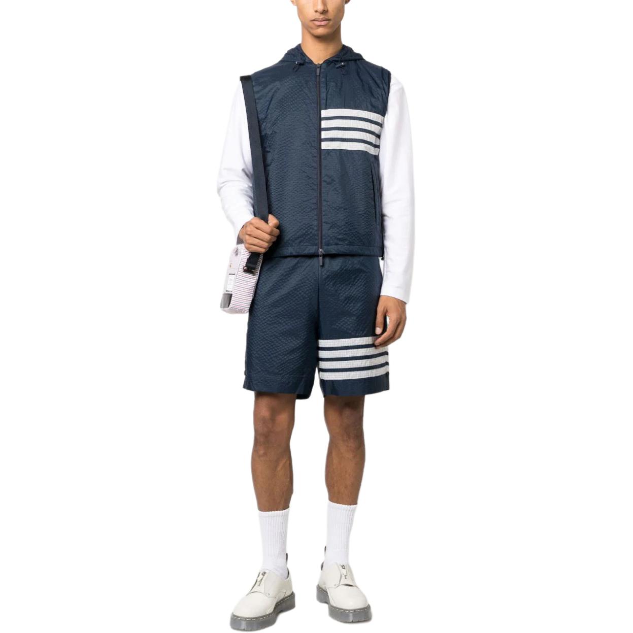 Thom Browne SS24  Classic 4-Bar High-Waist Relaxed Shorts Navy Blue. MJQ197A-F0517-415 圖 3