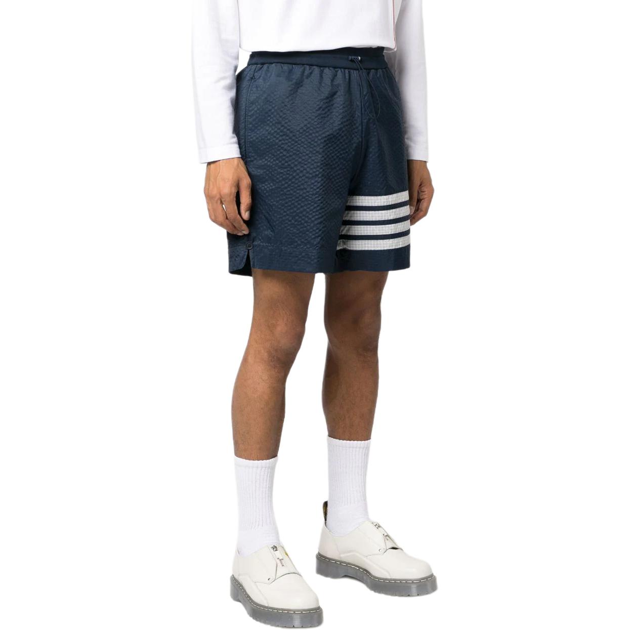 Thom Browne SS24  Classic 4-Bar High-Waist Relaxed Shorts Navy Blue. MJQ197A-F0517-415 圖 5