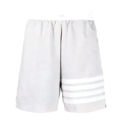Thom Browne SS24 Classic 4-Bar Mid-Rise Casual Shorts Grey. MJQ197A-F0517-055