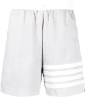 Order Thom Browne SS24 Celana Pendek Kasual 4-Bar Mid-Rise Abu-Abu. MJQ197A-F0517-055
