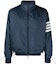 Order THOM BROWNE SS24 Classic 4-Stripe Zip Jacket Blue Long Sleeve Top. MJT425A-F0517-415