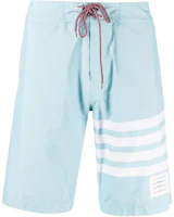 Order THOM BROWNE SS24 Celana Pendek Biru 4-Stripes Klasik Mid-Waist Casual. MTT029A-07538-460