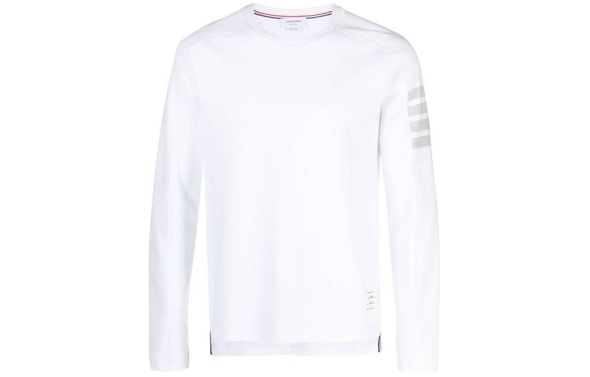 Order 톰브라운 SS24 클래식 포바 롱슬리브 니트 티셔츠 화이트 MJS245A-07323-100