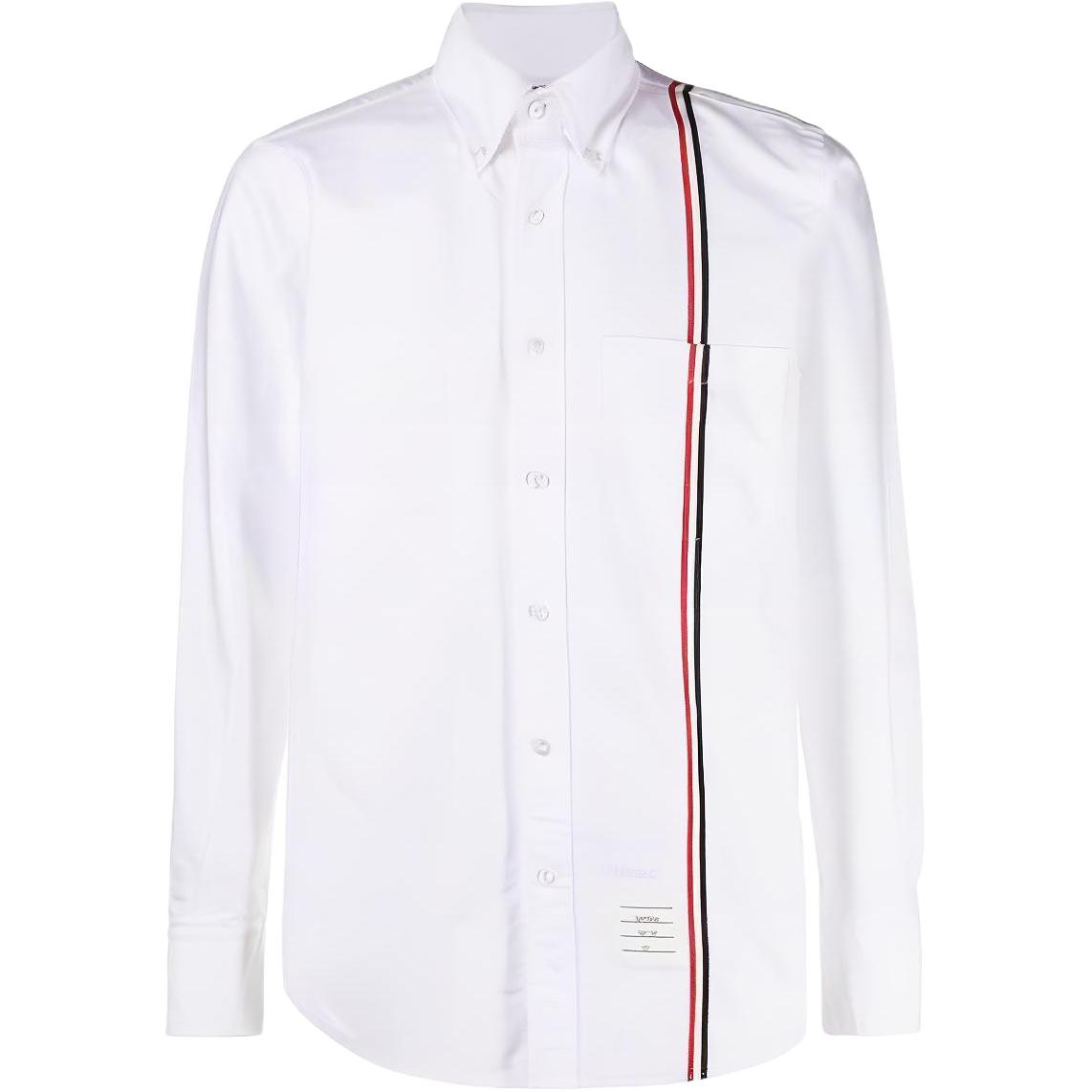 THOM BROWNE SS24  Classic Stripe Button-Up Shirt White MWL396A-F0313-100