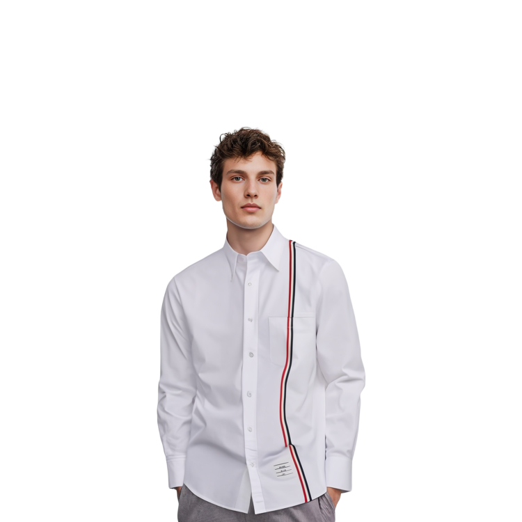 THOM BROWNE SS24  Classic Stripe Button-Up Shirt White MWL396A-F0313-100 圖 4