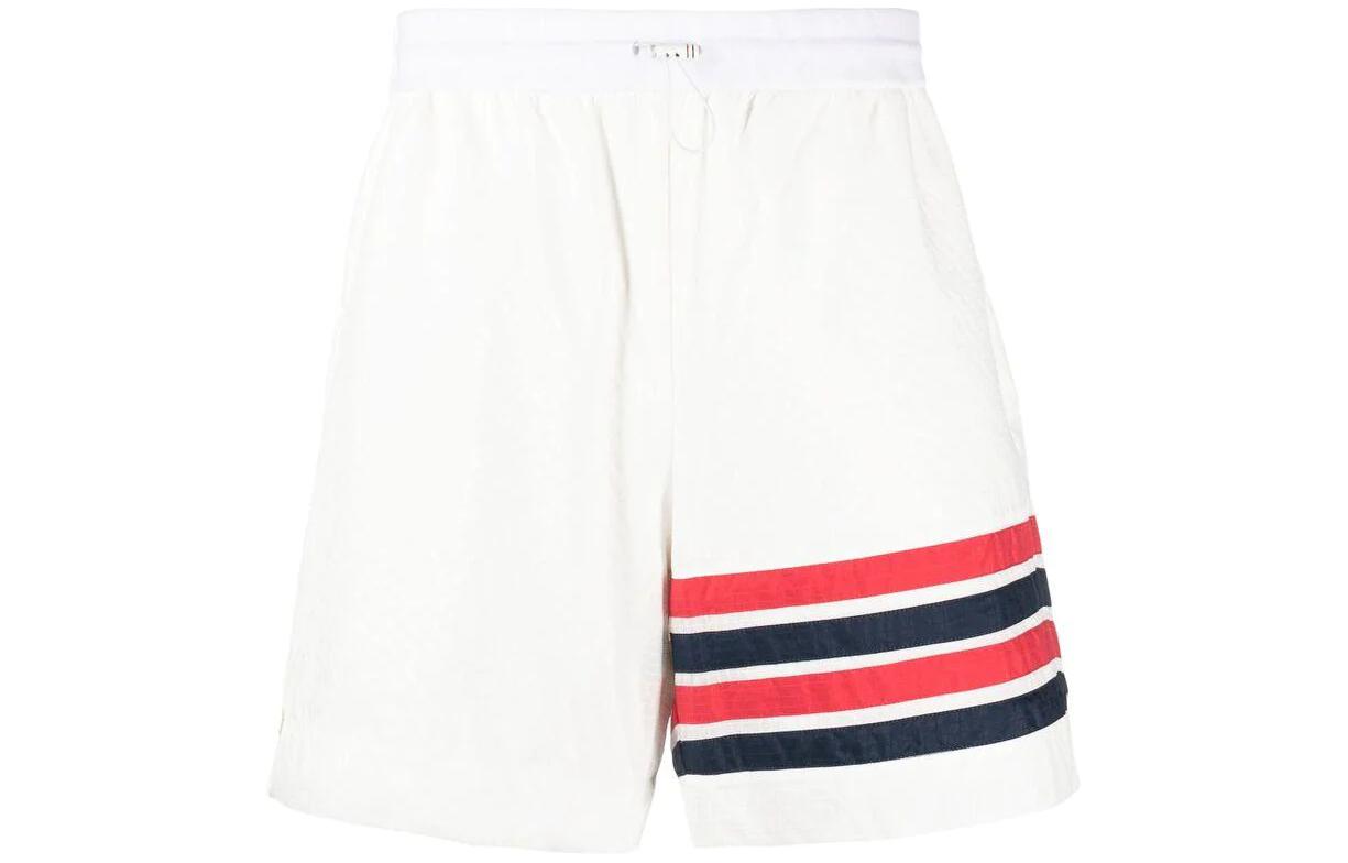 THOM BROWNE SS24  Classic White High-Waisted Straight-Cut Shorts. MJQ197A-F0517-100 圖 2