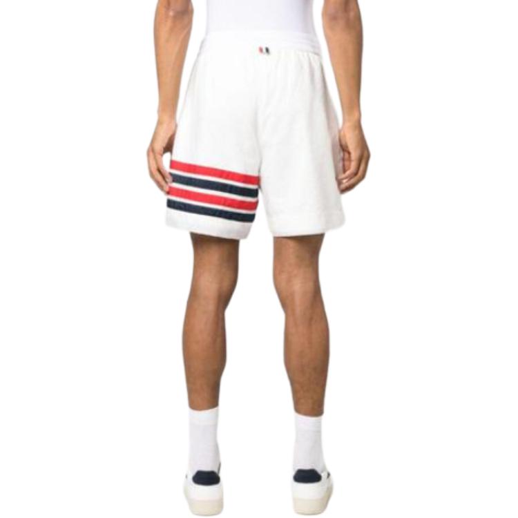 THOM BROWNE SS24  Classic White High-Waisted Straight-Cut Shorts. MJQ197A-F0517-100 圖 3
