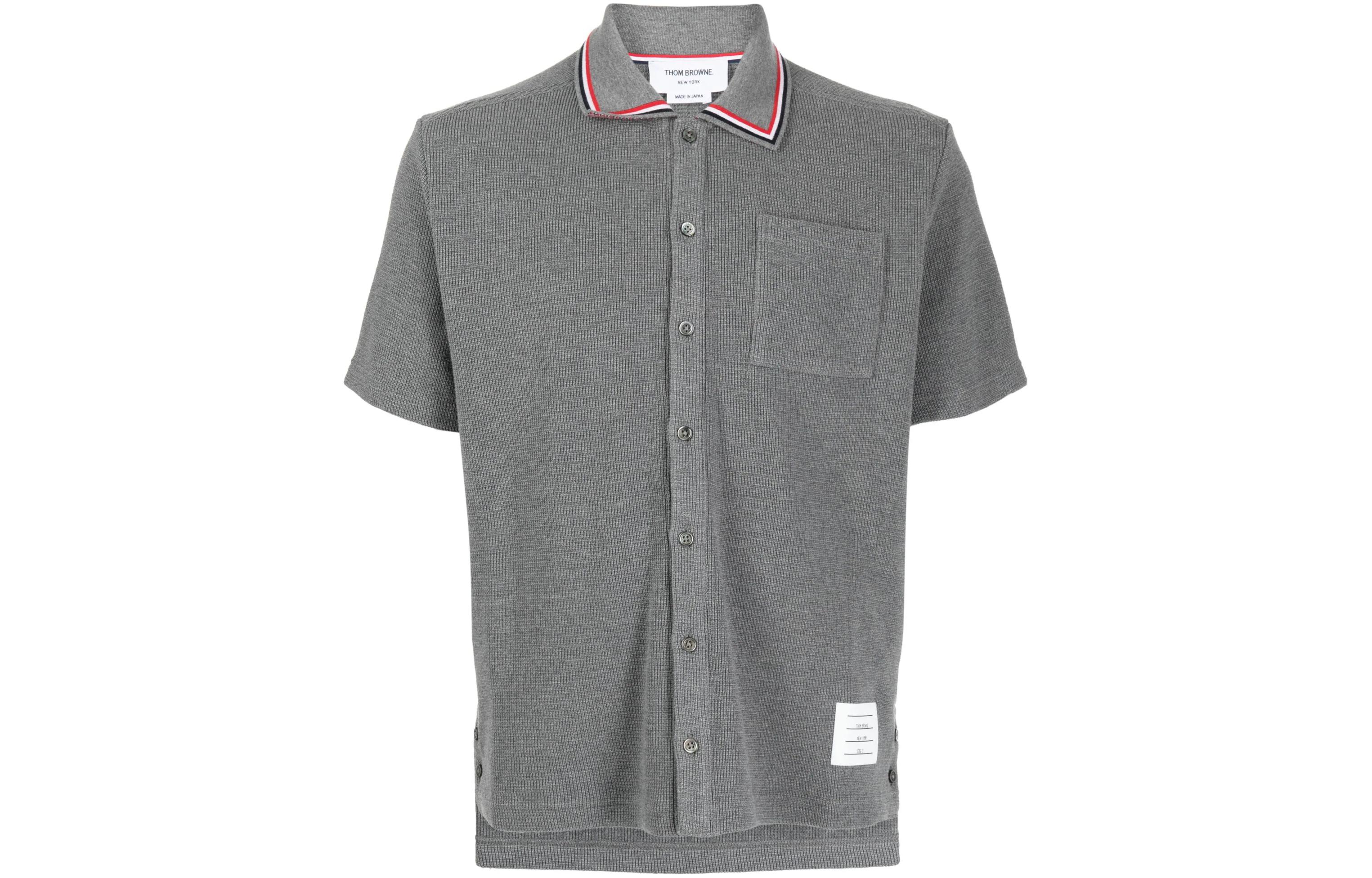 Thom Browne SS24  Gray Striped Short-Sleeve Shirt with Notched Collar. MJS241A-J0114-035 圖 2