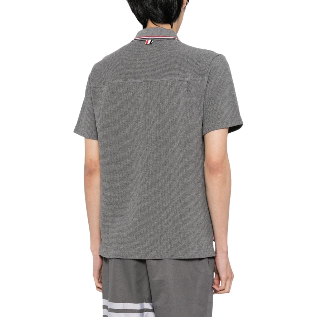 Thom Browne SS24  Gray Striped Short-Sleeve Shirt with Notched Collar. MJS241A-J0114-035 圖 4