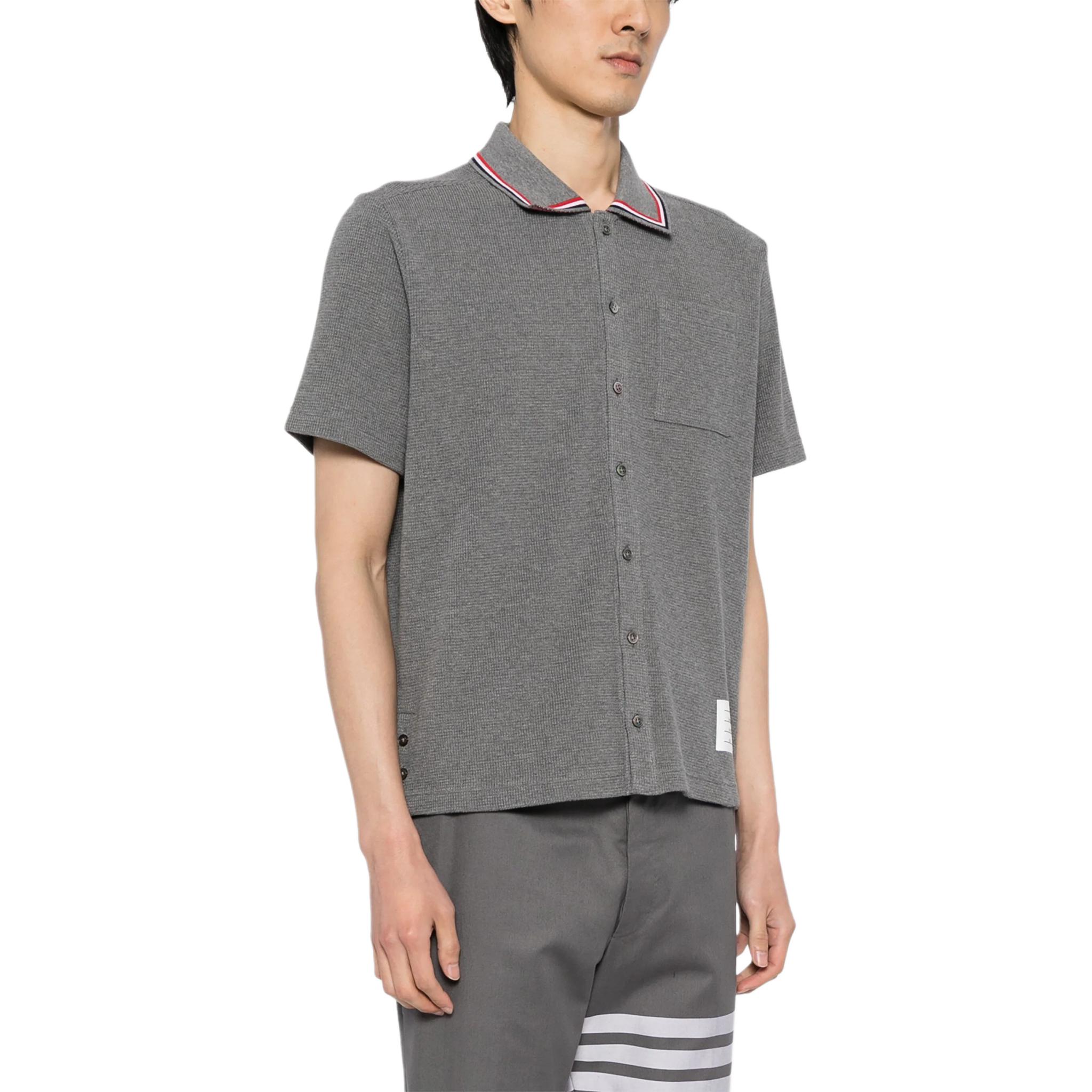 Thom Browne SS24  Gray Striped Short-Sleeve Shirt with Notched Collar. MJS241A-J0114-035 圖 5