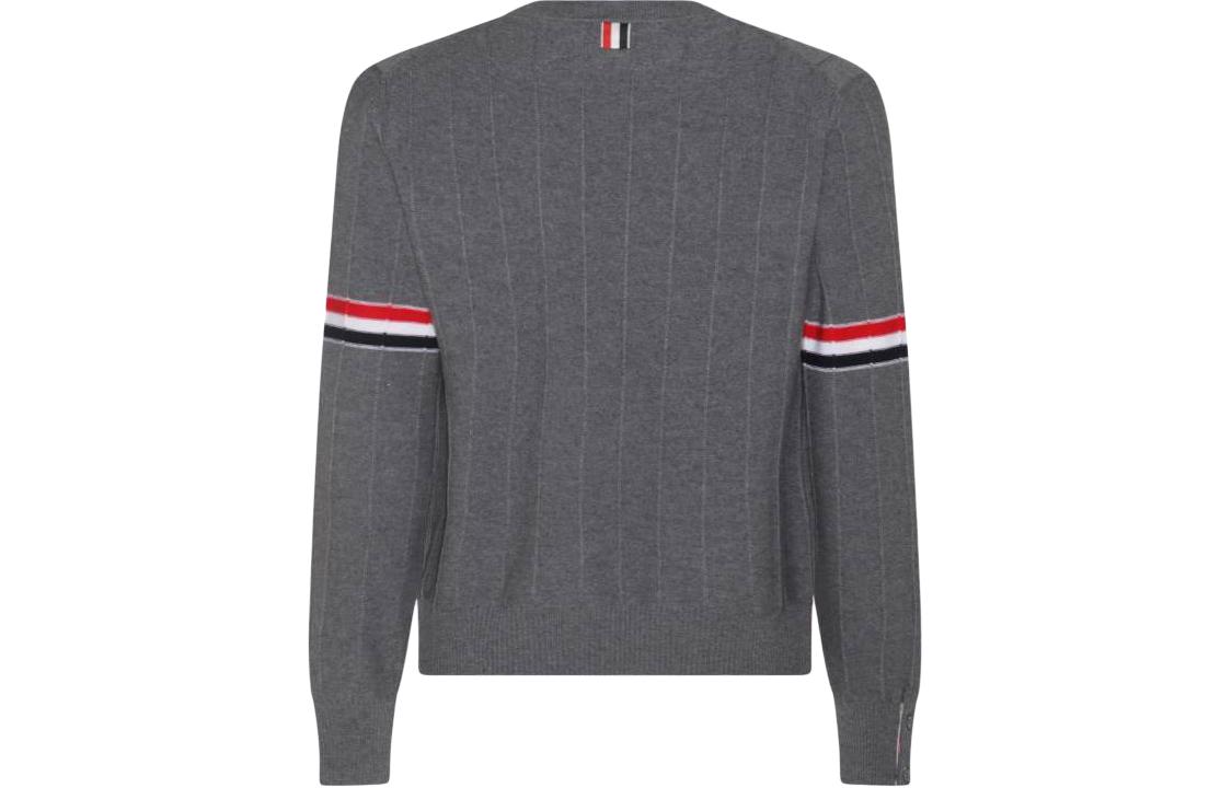 Thom Browne SS24  Grey Merino Wool Crewneck Sweater with Arm Stripes. MKA496A-Y1002-035 圖 3