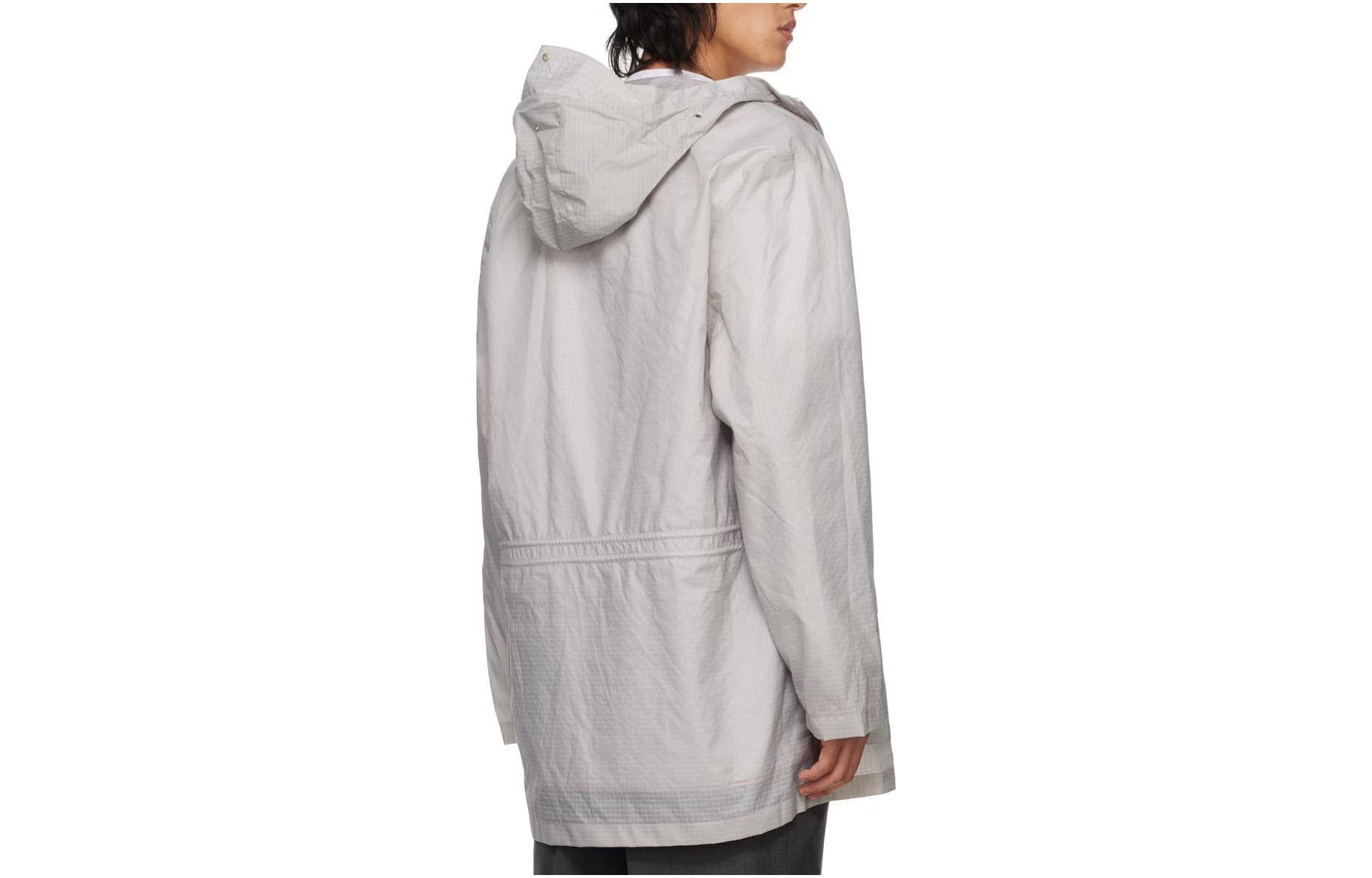 Shop トム・ブラウン SS24 グレー ジップアップ フーディー ジャケット - ソリッドカラー、ルーズフィット。 MJT418A-F0517-055