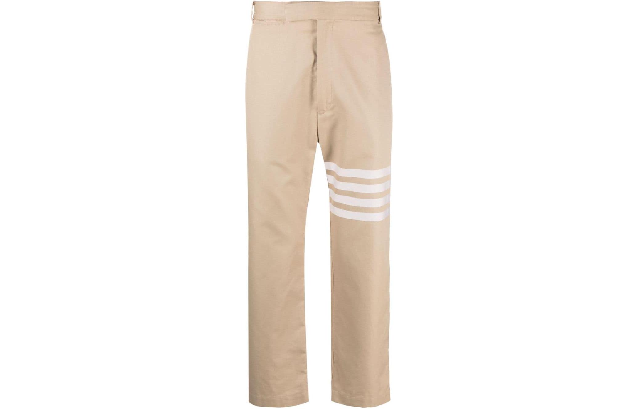Thom Browne SS24  Khaki Classic 4-Bar Stripe Straight-Leg Casual Pants MTU320U-07890-275