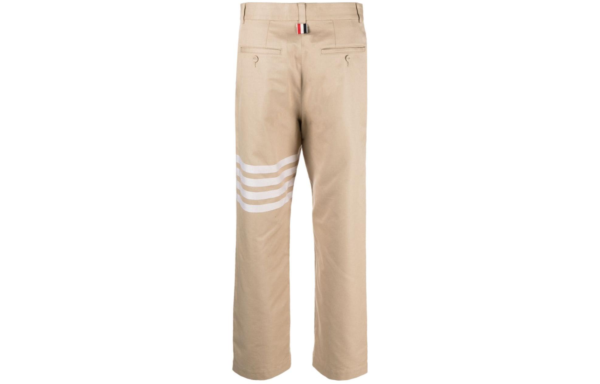 Lookbook Thom Browne SS24 卡其经典4杠条纹直筒休闲裤 MTU320U-07890-275