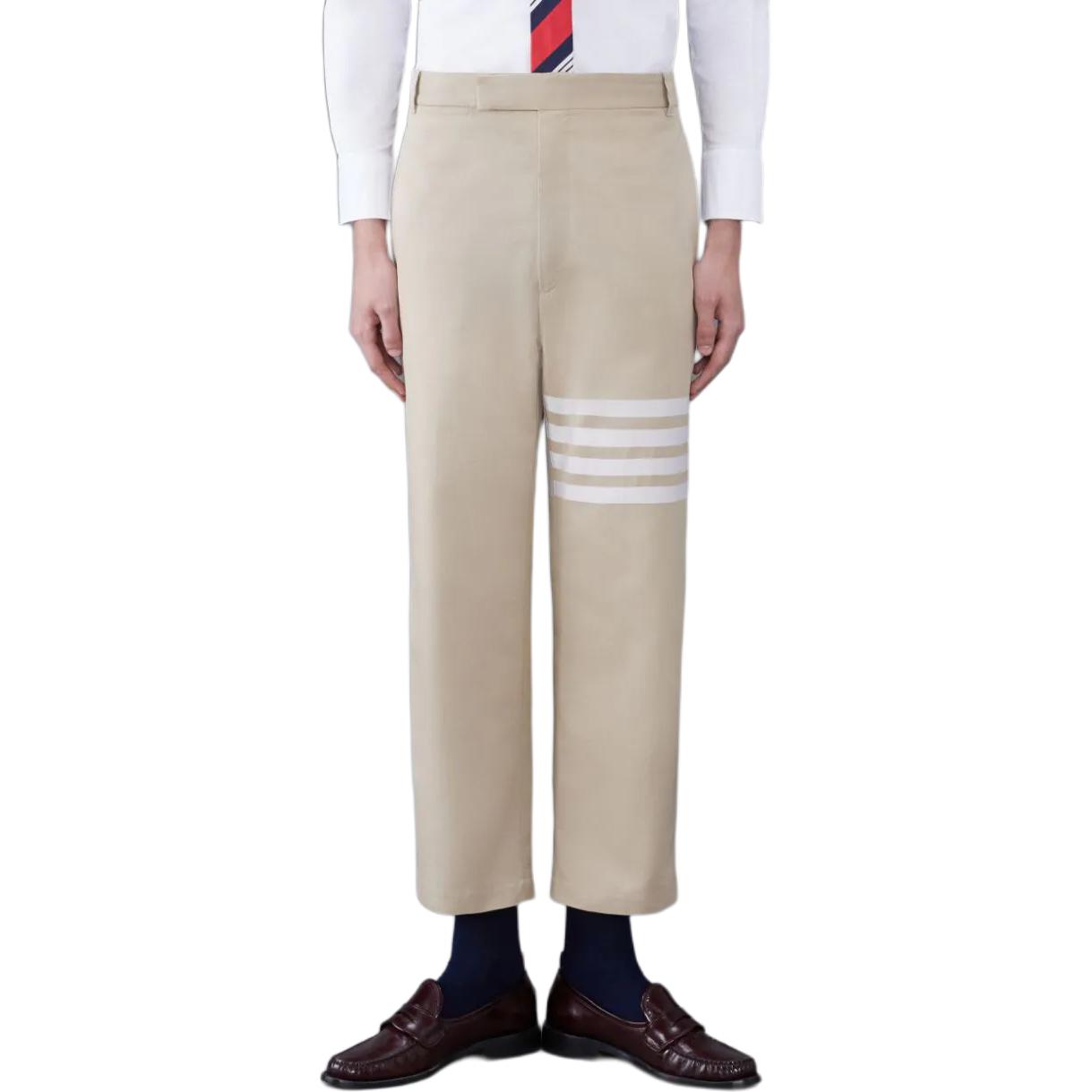 Purchase Thom Browne SS24 卡其经典4杠条纹直筒休闲裤 MTU320U-07890-275