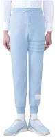 THOM BROWNE SS24 Light Blue 4-Bar Logo Knitted Joggers. MJQ160A-J0051-480 THOM BROWNE SS24 Light Blue 4-Bar Logo Knitted Joggers. MJQ160A-J0051-480