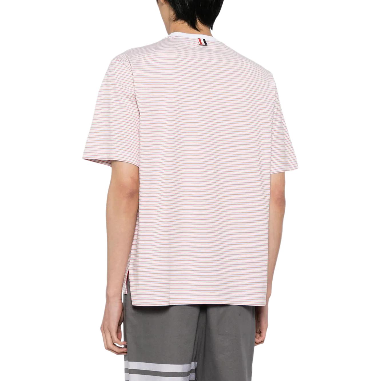 THOM BROWNE SS24  Loose Fit Striped Pink Crewneck T-Shirt. MJS244A-J0115-825 圖 4