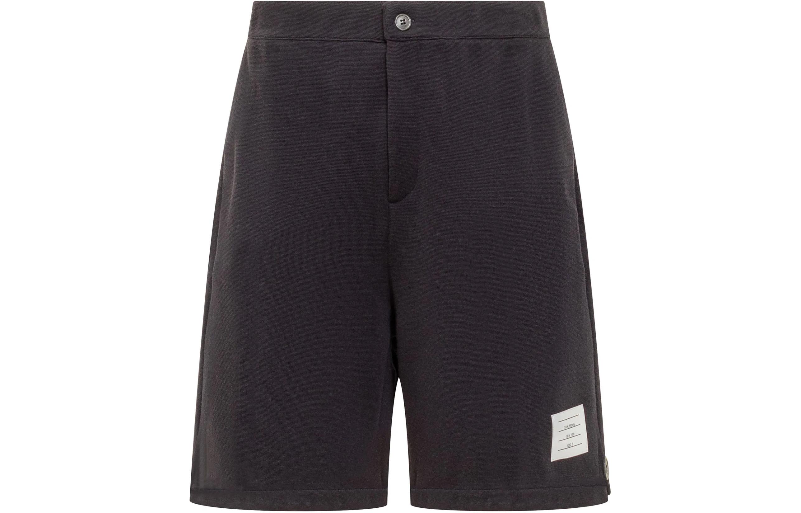 THOM BROWNE SS24  Navy High-Waisted Straight Casual Shorts with Pocket Logo MJQ189AJ0020415 圖 2