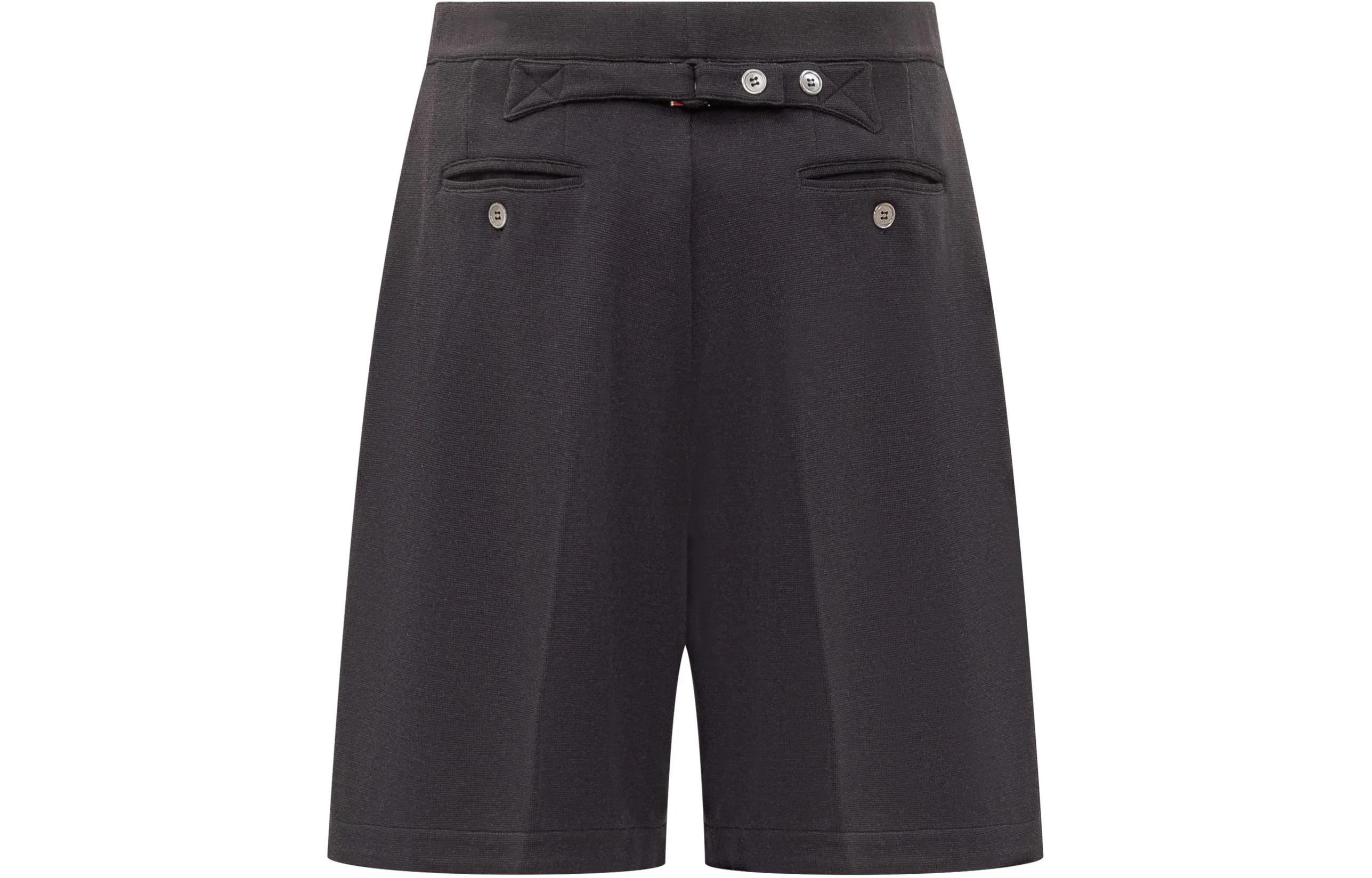 THOM BROWNE SS24  Navy High-Waisted Straight Casual Shorts with Pocket Logo MJQ189AJ0020415 圖 3