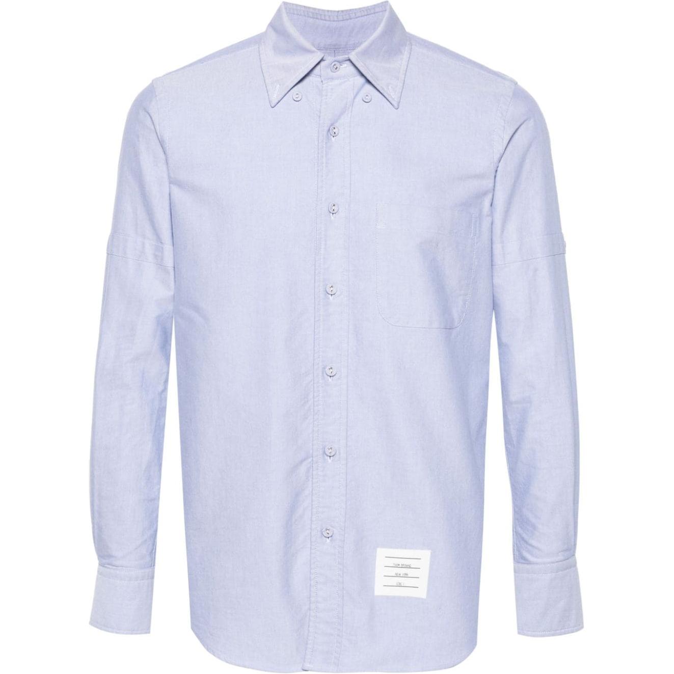 THOM BROWNE SS24  Slim-Fit Button-Up Shirt Blue MWL403O-F0313-480