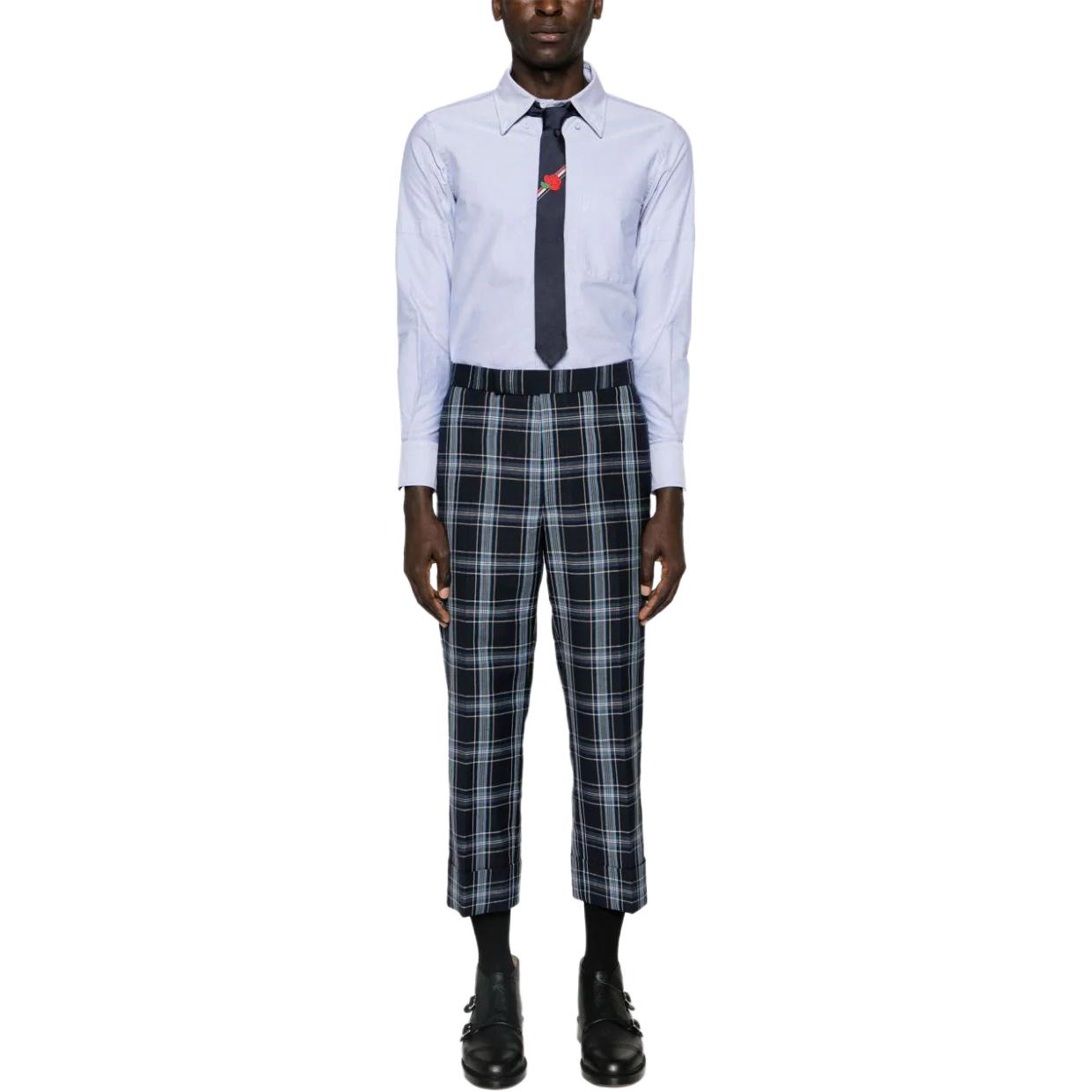 THOM BROWNE SS24  Slim-Fit Button-Up Shirt Blue MWL403O-F0313-480 圖 3