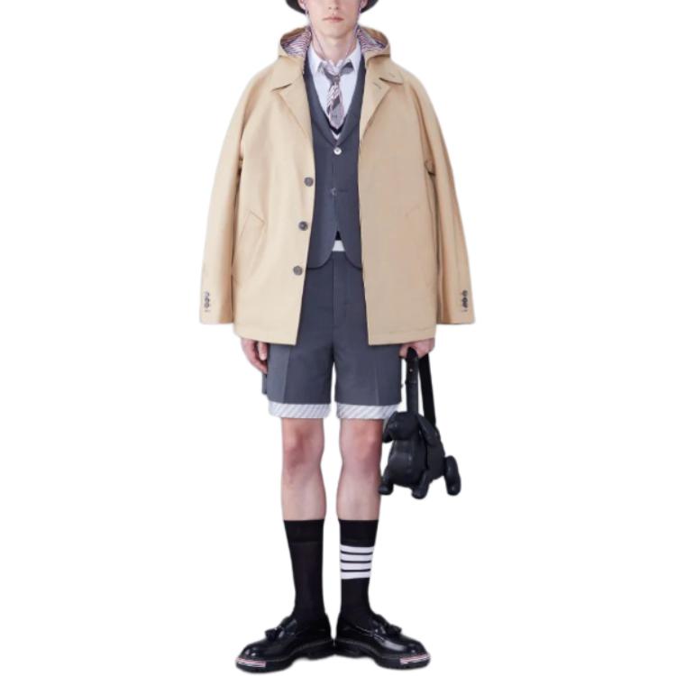 THOM BROWNE SS24  Solid Grey Relaxed Fit Zipper Shorts in Dark Grey. MTC217A-00626-025 圖 3