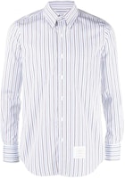 THOM BROWNE SS24 Striped Button-Up Shirt Blue Long Sleeve. MWL272A-F0552-415 THOM BROWNE SS24 Striped Button-Up Shirt Blue Long Sleeve. MWL272A-F0552-415