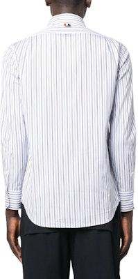 톰 브라운 SS24 스트라이프 버튼업 셔츠 블루 긴팔. MWL272A-F0552-415 Shop 톰 브라운 SS24 스트라이프 버튼업 셔츠 블루 긴팔. MWL272A-F0552-415