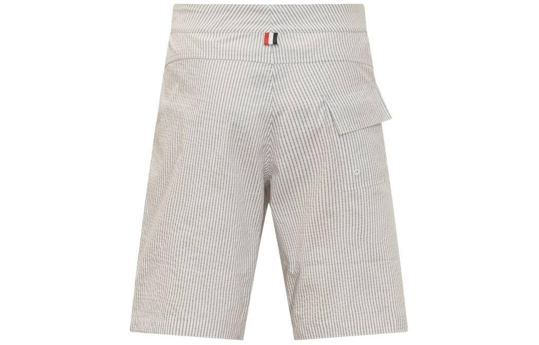 THOM BROWNE SS24  Striped Colorblock Casual Shorts Grey White MTT029AF0009-035 圖 3