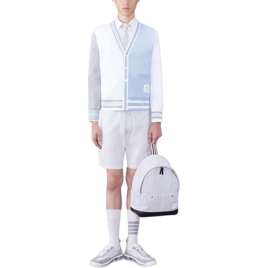 THOM BROWNE SS24  Striped Colorblock Casual Shorts Grey White MTT029AF0009-035 圖 4
