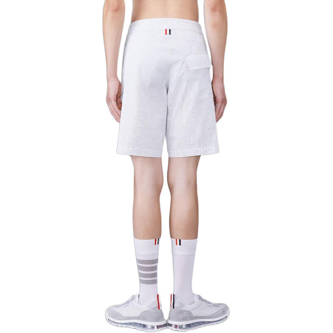 THOM BROWNE SS24  Striped Colorblock Casual Shorts Grey White MTT029AF0009-035 圖 6