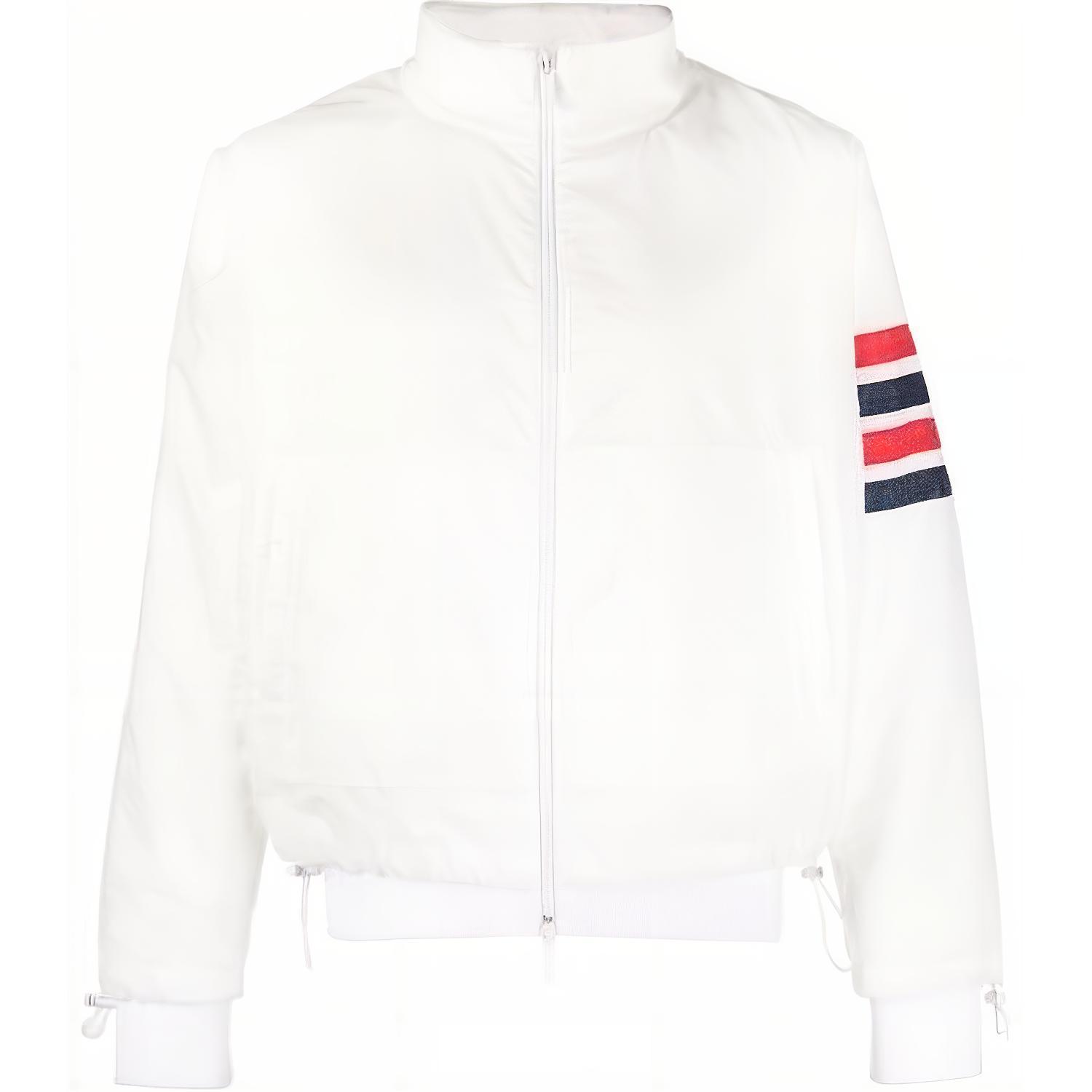 Thom Browne SS24  White 4-Bar Long Sleeve Jacket Outerwear. MJT425A-F0517-100