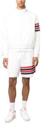 Thom Browne SS24 White 4-Bar Long Sleeve Jacket Outerwear. MJT425A-F0517-100 Lookbook Thom Browne SS24 White 4-Bar Long Sleeve Jacket Outerwear. MJT425A-F0517-100
