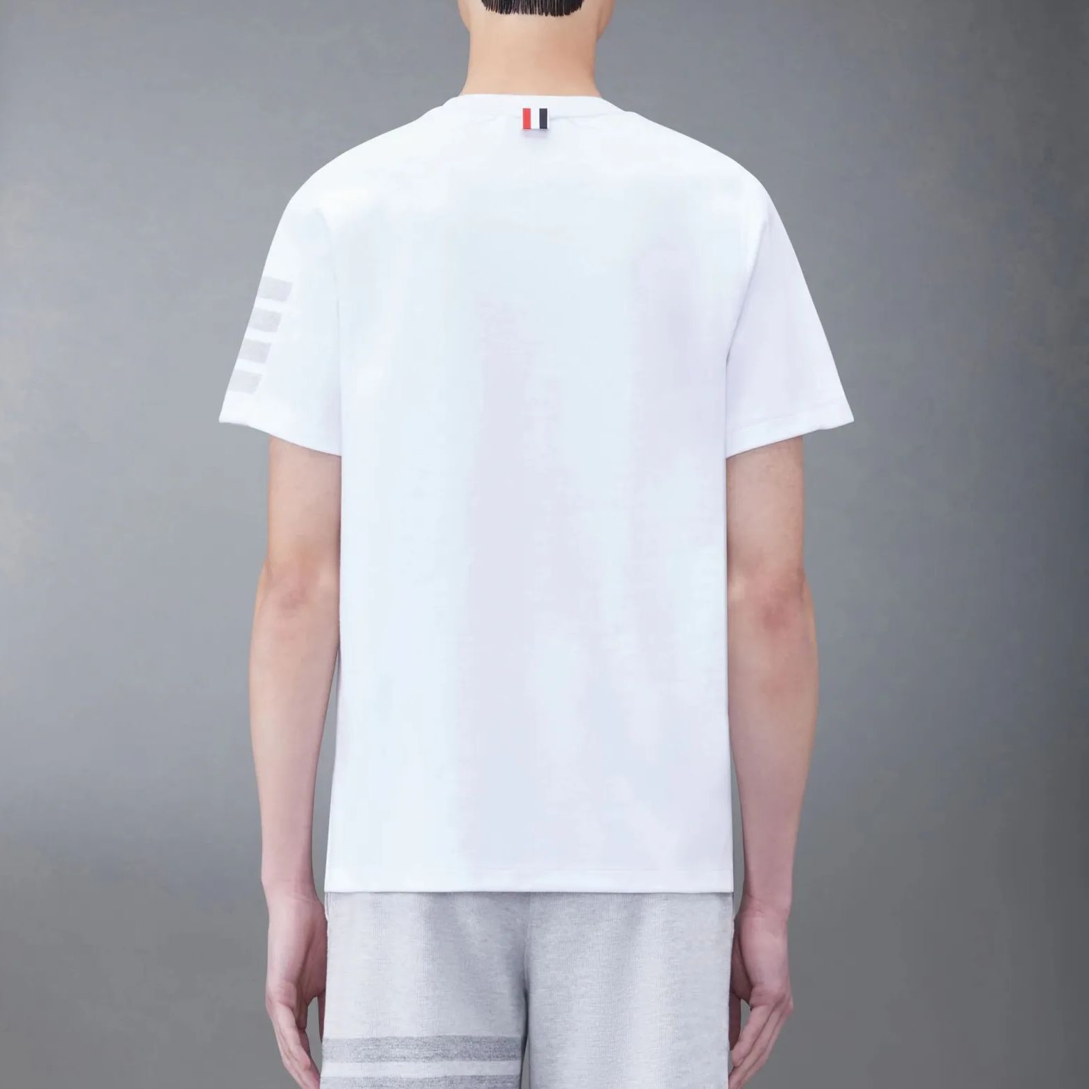 THOM BROWNE SS24  White 4-Bar Stripe Crewneck T-Shirt. MJS246A-07323-100 圖 4