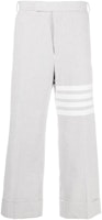 THOM BROWNE SS24 White Classic Four-Stripe Print Straight-Leg Pants. MTC223F00572035 THOM BROWNE SS24 White Classic Four-Stripe Print Straight-Leg Pants. MTC223F00572035