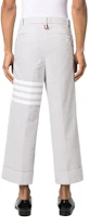 Shop トムブラウン SS24 ホワイト クラシック 4ストライプ ストレートレッグパンツ MTC223F00572035