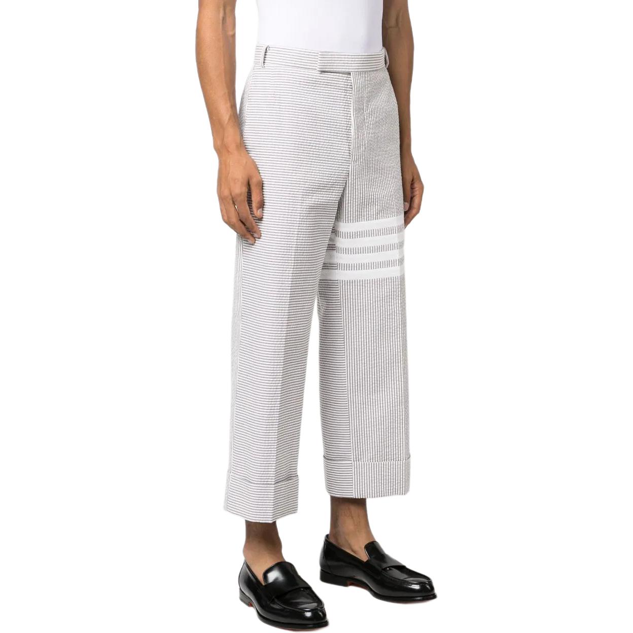 Purchase THOM BROWNE SS24 白色經典四條紋直筒長褲. MTC223F00572035