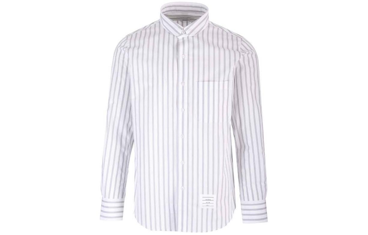 THOM BROWNE SS24  White Stripe Button-Up Long Sleeve Shirt. MWL392A-F0521-035 圖 2