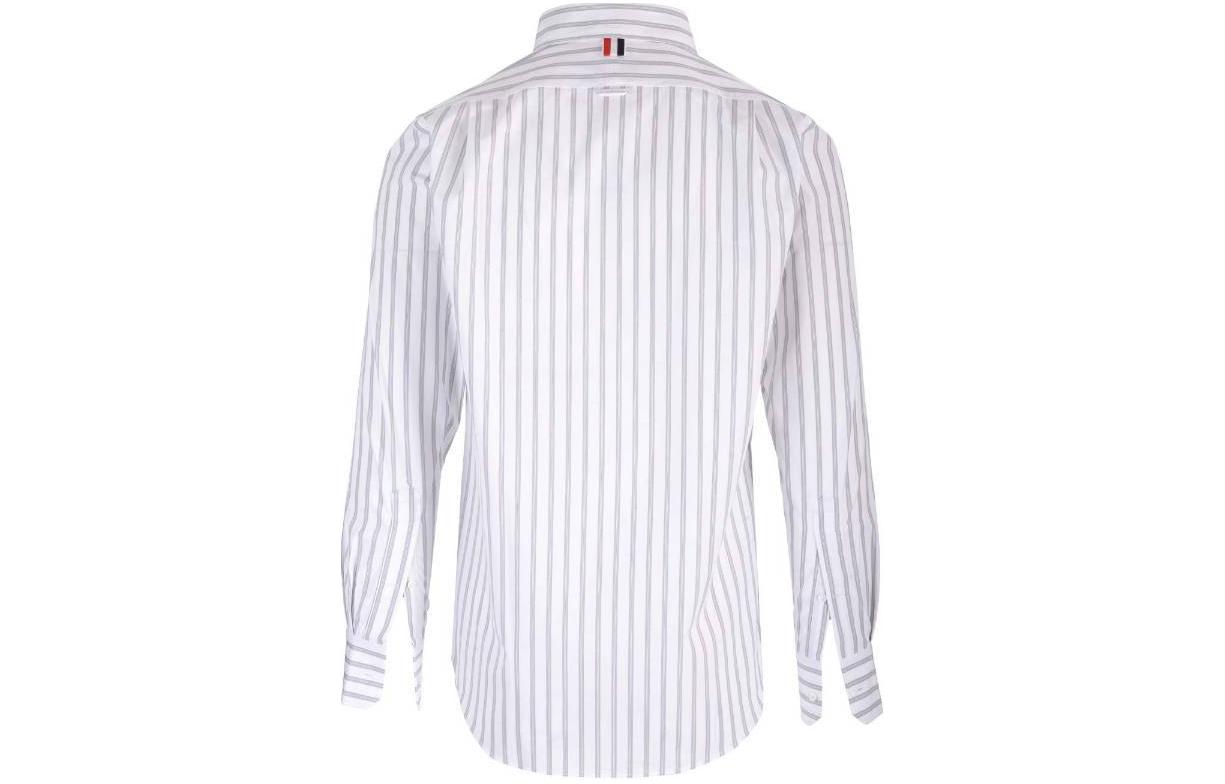 THOM BROWNE SS24  White Stripe Button-Up Long Sleeve Shirt. MWL392A-F0521-035 圖 3