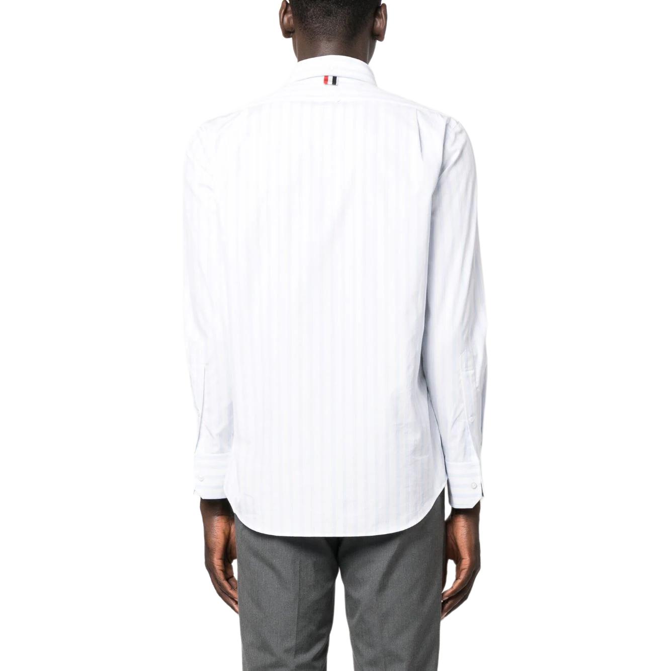 THOM BROWNE SS24  White Stripe Button-Up Long Sleeve Shirt. MWL392A-F0521-035 圖 5