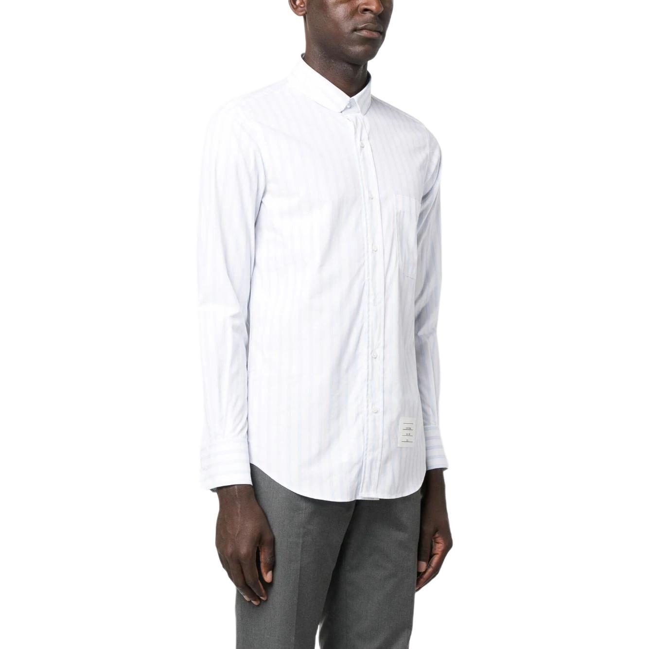 THOM BROWNE SS24  White Stripe Button-Up Long Sleeve Shirt. MWL392A-F0521-035 圖 6