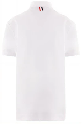 THOM BROWNE SS24 White Stripe Chest Pullover Straight-Cut Polo Shirt. MJP196A-J0138-100 Lookbook THOM BROWNE SS24 White Stripe Chest Pullover Straight-Cut Polo Shirt. MJP196A-J0138-100